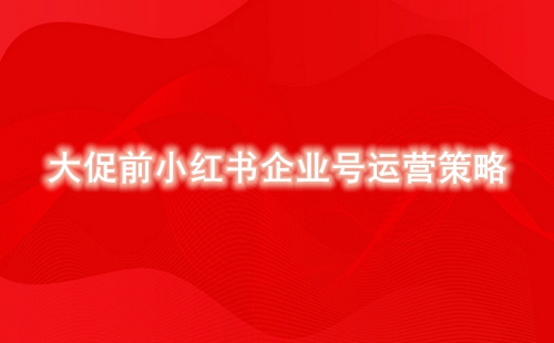 大促前小紅書企業(yè)號運營策略